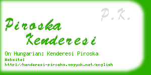 piroska kenderesi business card